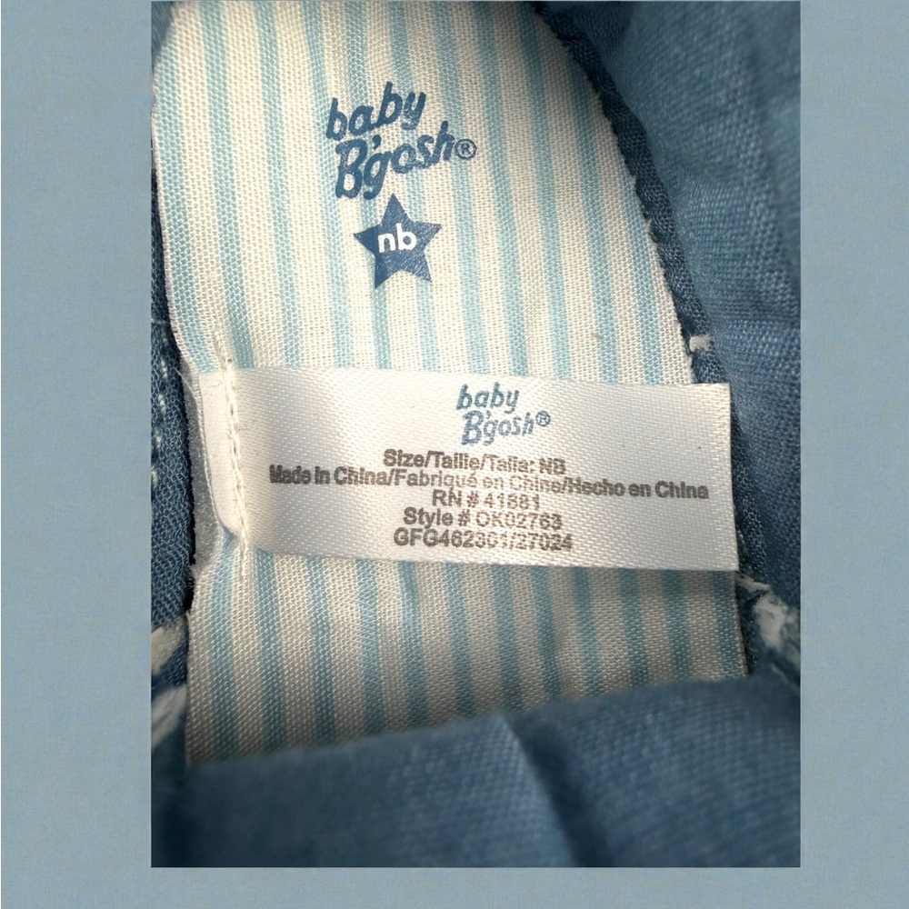 Baby B’gosh Newborn Denim Soft Sole Shoes Velcro Strap – Size NB NEW WITH TAGS! - Picture 10 of 12